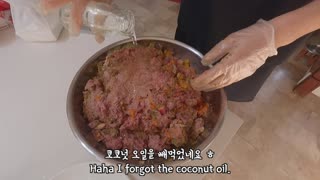 The first raw food that the doggies ate..