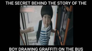 LITTLE BOY DRAWS GRAFFITI ON THE BUS