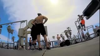 Old Man Strength At Muscle Beach