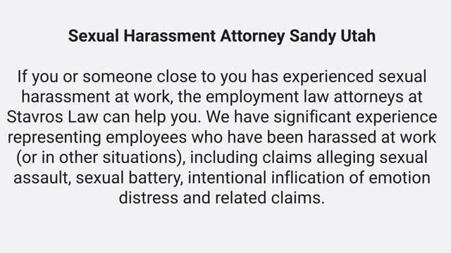 Stavros Law P.C : Sexual Harassment in Lawyer, Utah | (801) 758-7604